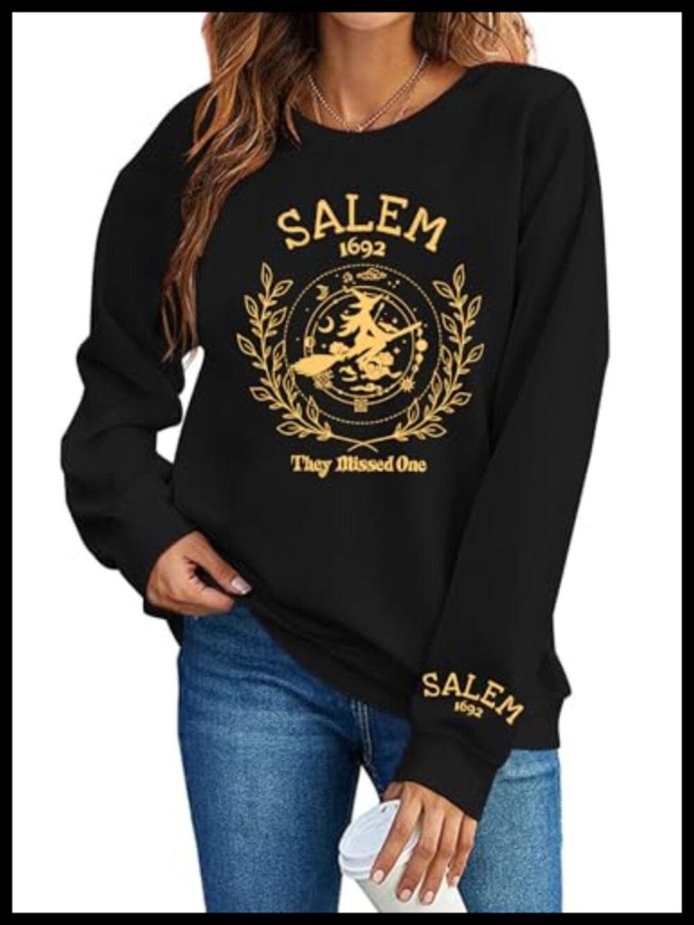 Women's Halloween Salem Sweatshirt Crew Neck Pullover